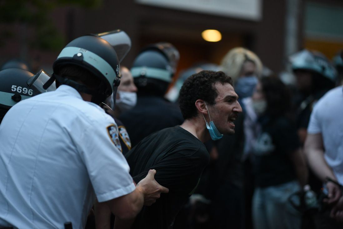 Police arrest people in the Bronx during a peaceful demonstration, June 4, 2020